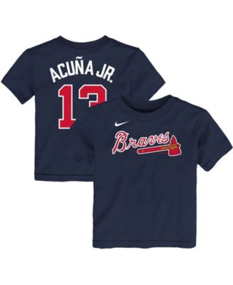 Men's Nike Ronald Acuna Jr. Red Atlanta Braves Name & Number T-Shirt