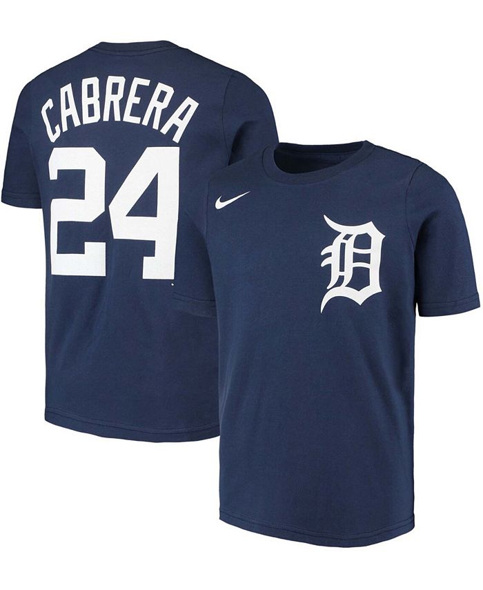 Nike Big Boys Miguel Cabrera Navy Detroit Tigers Player Name and Number T- shirt - Macy's