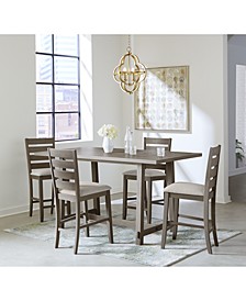 Max Meadows Counter Height 5-Pc Trestle Dining Set ( Table + 4 Side Chairs)