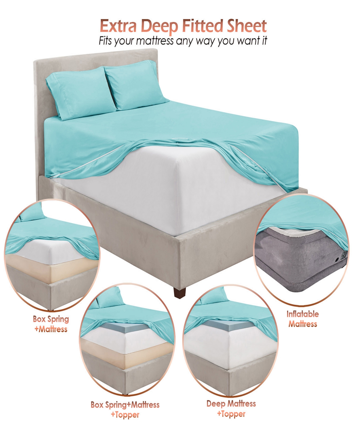 Nestl Extra Deep Pocket 4-Pc. Sheet Set