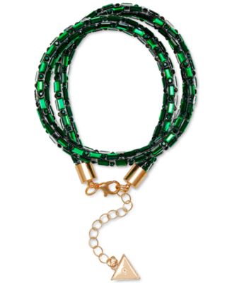 Colored Pavé & Baguette-Crystal Convertible Choker Necklace/Wrap Bracelet, 15