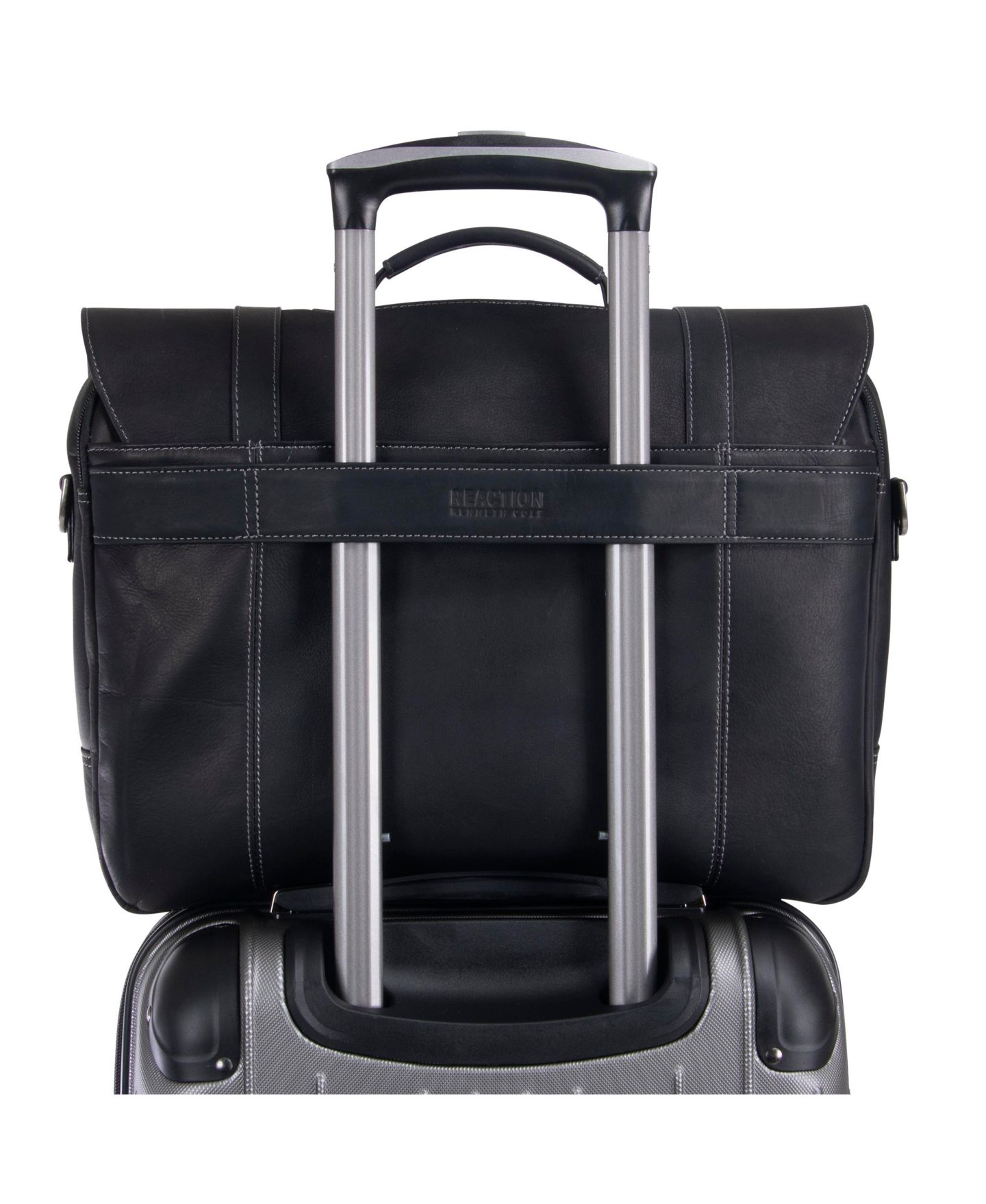 Сумка Kenneth Cole Reaction Colombian Leather Flapover 15.6” Laptop, цвет: Чёрный — фото 3