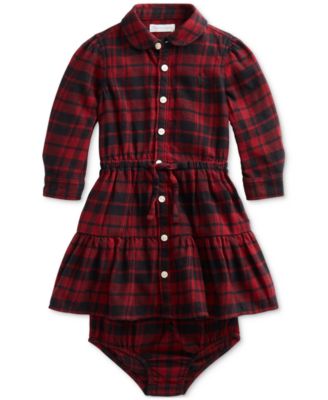 Polo Ralph Lauren - Baby Girls Plaid Cotton Twill Shirtdress & Bloomer