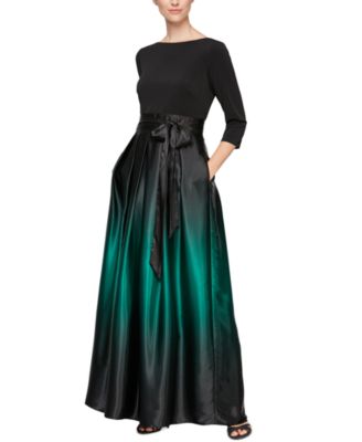 SL Fashions - 3/4-Sleeve Ombr&eacute; Gown