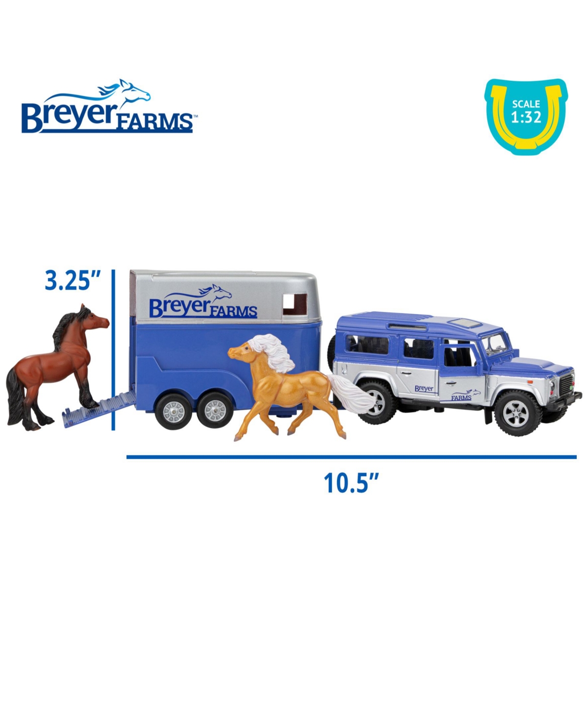 Shop Breyer Horses  Farms 1:32 Scale Land Rover Play Set, 4 Piece In Multi