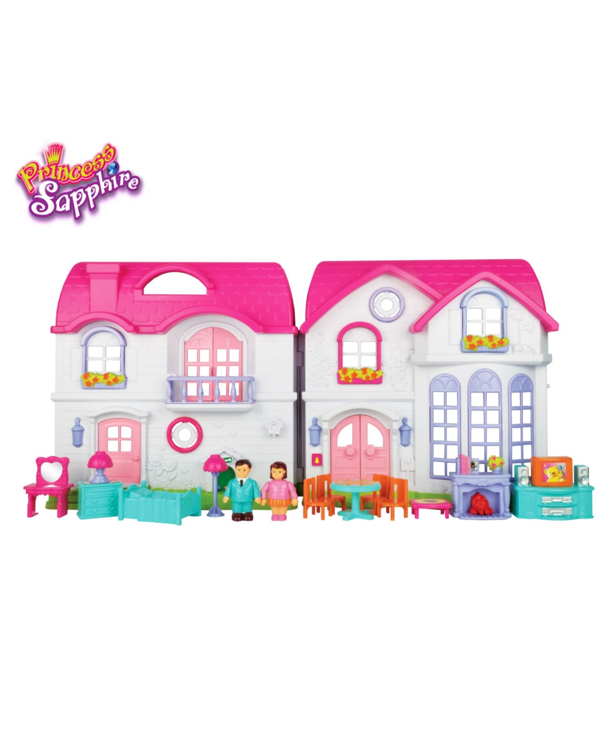 Redbox Princess Sapphire Deluxe Doll House, 17 Piece In Multi