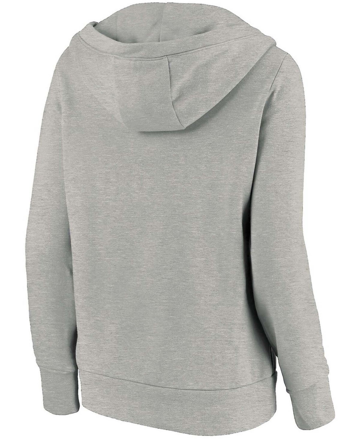 Plus Size Heathered Gray Los Angeles Dodgers Official Logo Crossover V-Neck Pullover Hoodie