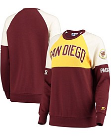 Women's Gold-Brown San Diego Padres Baseline Raglan Historic Logo Pullover Sweatshirt