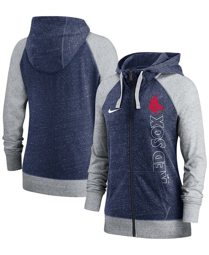 Men's Mitchell & Ness Navy/Red Boston Red Sox Fleece Full-Zip Hoodie Size: Large