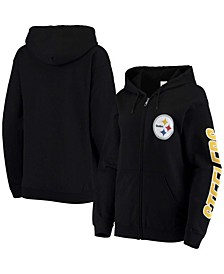 Women's Black Pittsburgh Steelers Fleece Full-Zip Hoodie