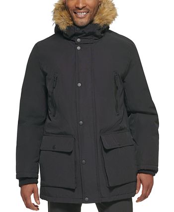 Club Room Men's Parka with a Faux Fur-Hood Jacket, Created for Macy's ...