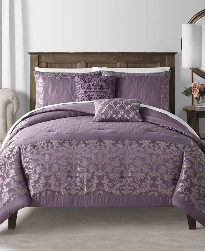 Purple queen top comforter set