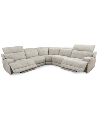 Sebaston 5-Pc. Fabric Sectional with 2 Power Motion Recliners, Created for Macy's