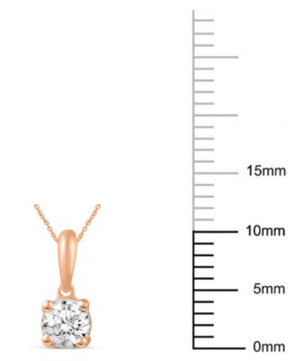 Diamond Solitaire 18" Pendant Necklace (1/5 ct. t.w.) in 14k White, Yellow or Rose Gold