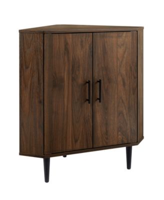 Contemporary Double Door Corner Accent Cabinet