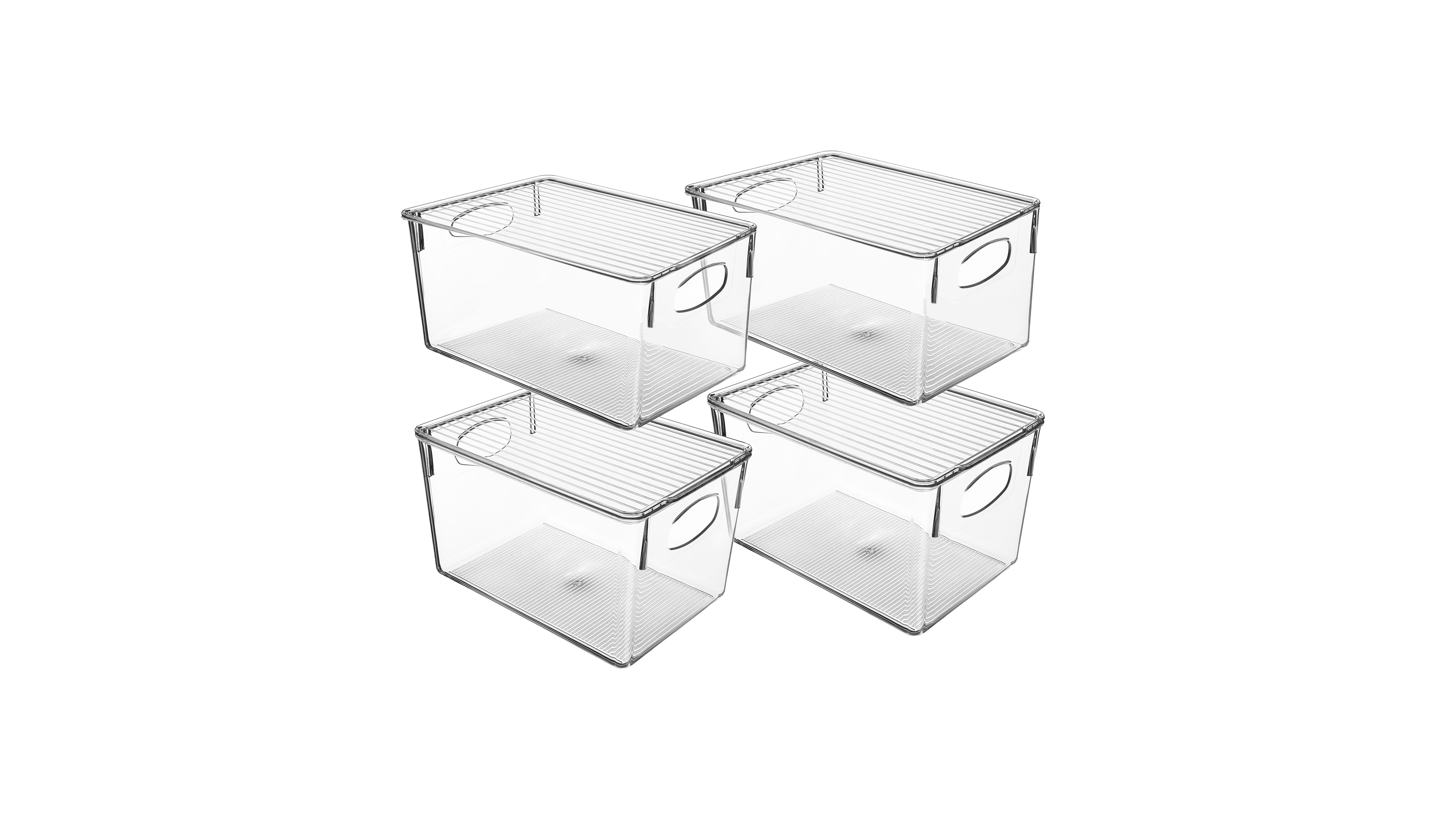 Sorbus Large Plastic Storage Bins with Lids - for Kitchen Organization, Pantry/Storage Organizers, Fridge Organizer - Clear Storage Bins (4 pack)