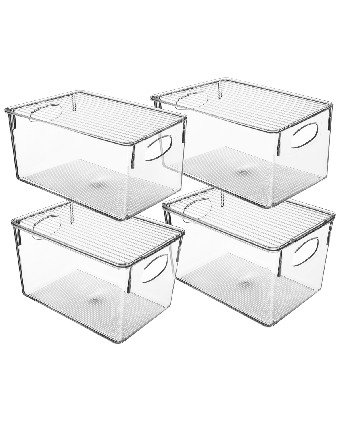 Sorbus Storage Bin With Lid, Set Of 4 In Clear