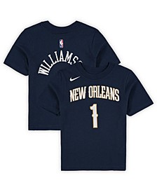 Preschool Girls and Boys Zion Williamson Navy New Orleans Pelicans Team Name Number T-shirt