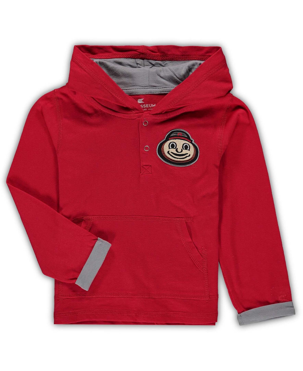 Colosseum Toddler Scarlet, Heathered Gray Ohio State Buckeyes Poppies Hoodie And Sweatpants Set In Scarlet,heathered Gray