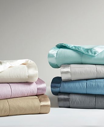 Cambria Oversized Down Alternative Satin Trim Blanket