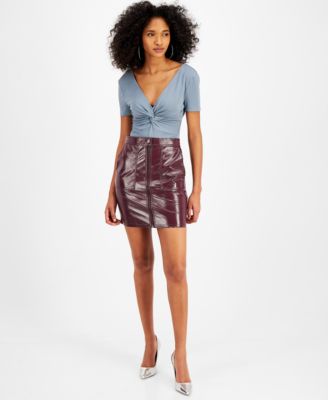 Guess faux leather mini skirt best sale