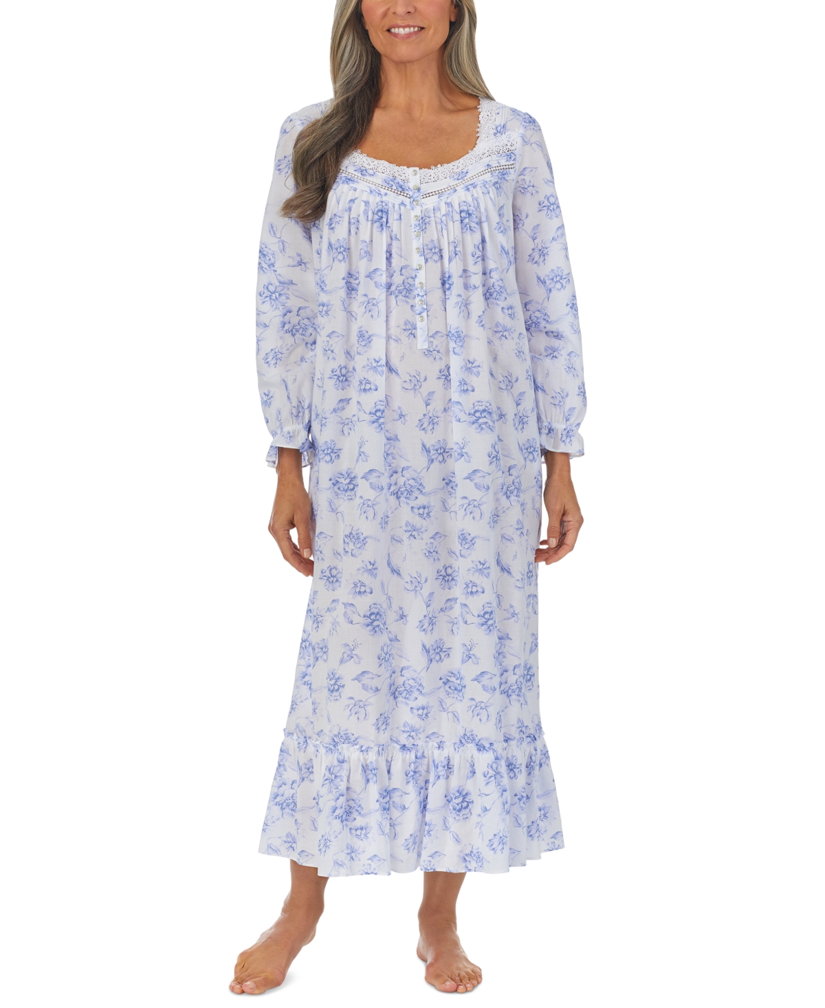 Long Sleeve Cotton Ballet Nightgown - Perimult