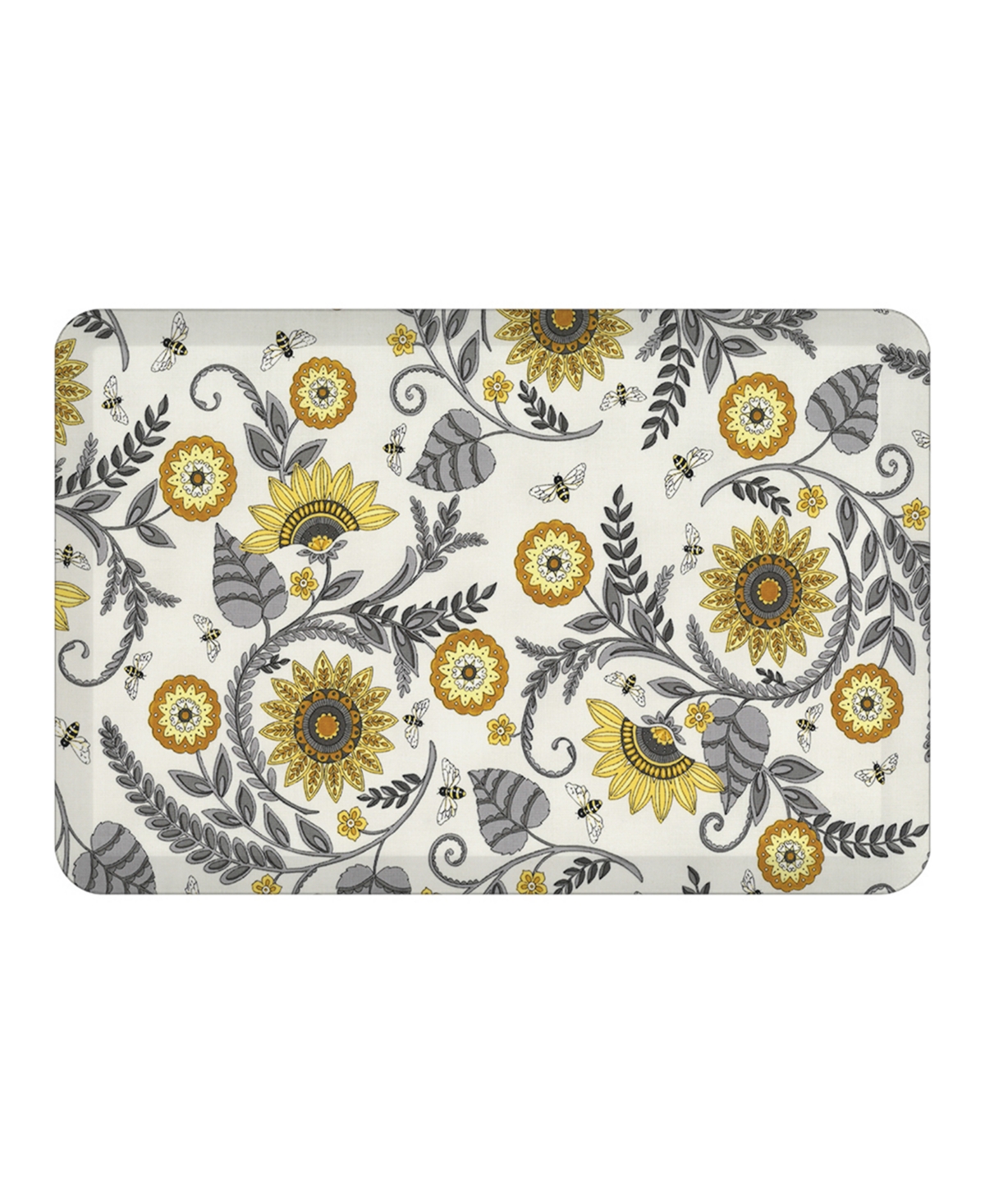 Sophisticated Bees Kitchen Mat, 20" x 30" - Silver-Tone