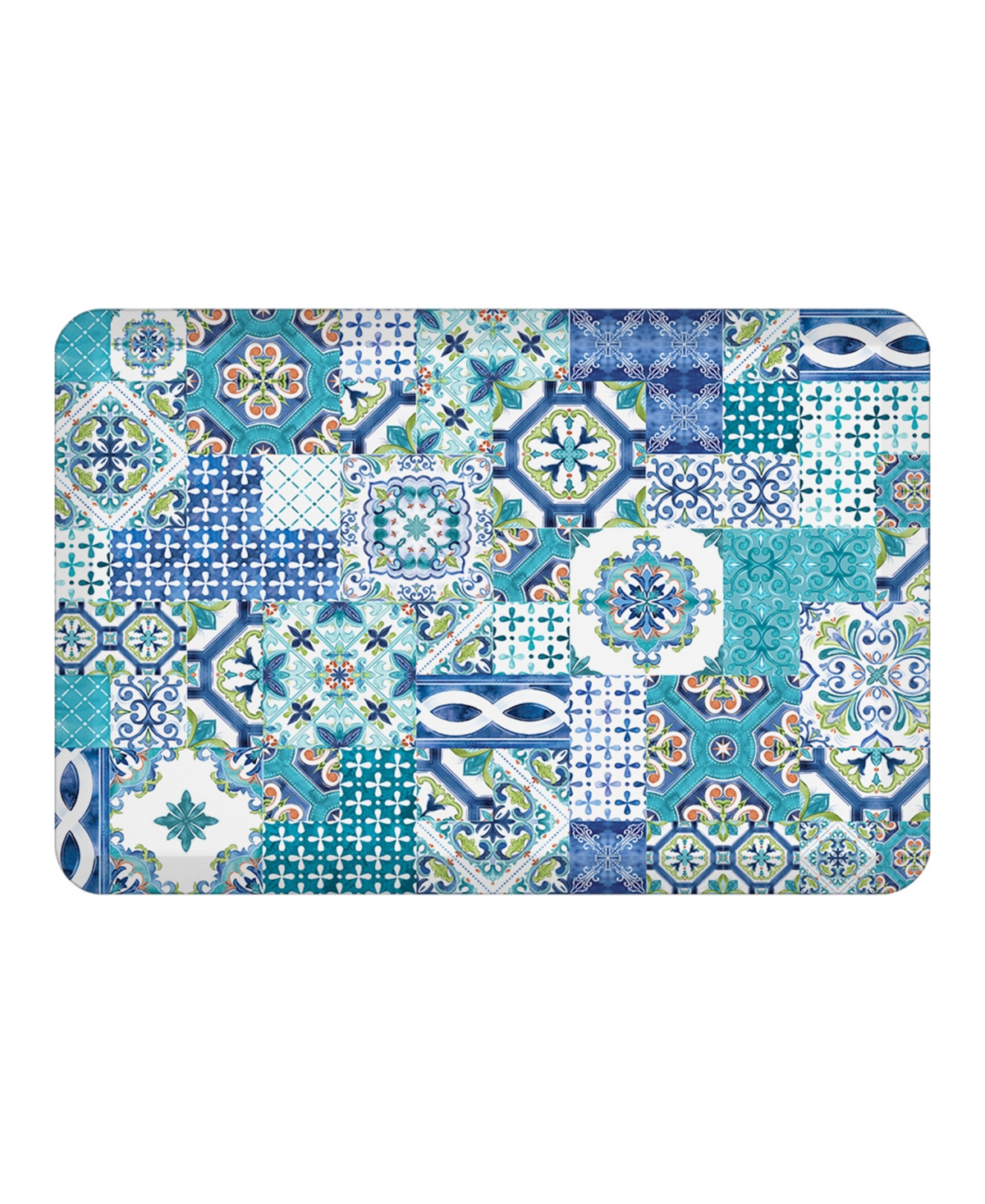 Callisto Tiles Kitchen Mat, 20" x 30" - Blue
