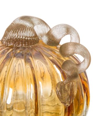 Glitzhome Crackle Short Pumpkin, Set of 2