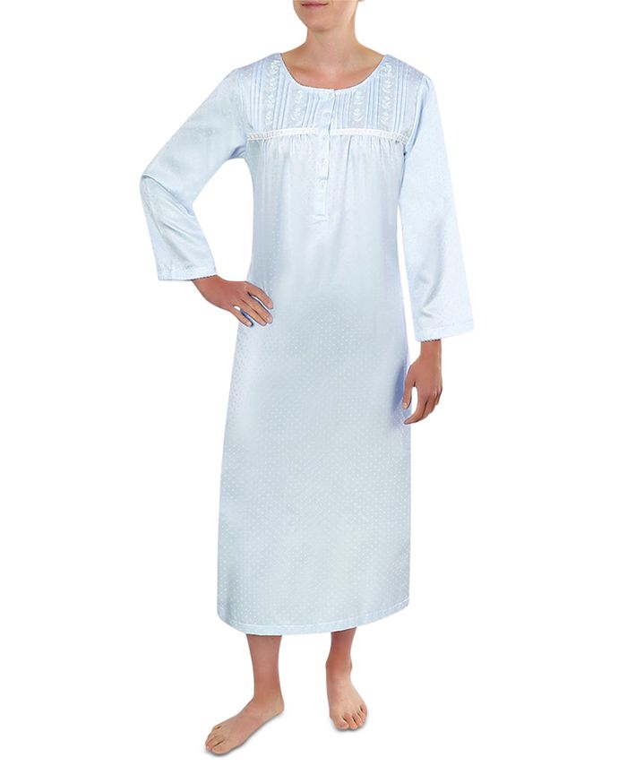 Miss Elaine Embroidered Long Sleeve Long Nightgown & Reviews All