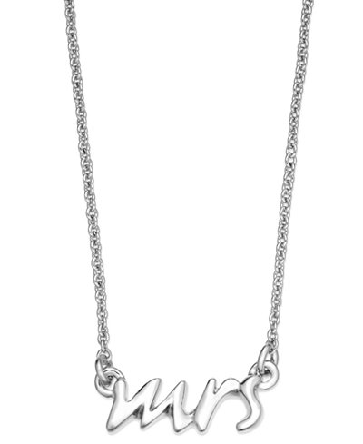 kate spade new york Necklace, Silver Tone Say Yes Mrs ...
