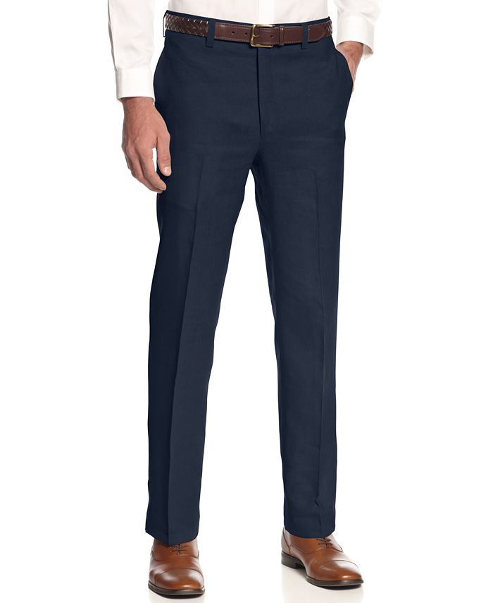 Lauren Ralph Lauren Solid Linen Dress Pants - Macy's