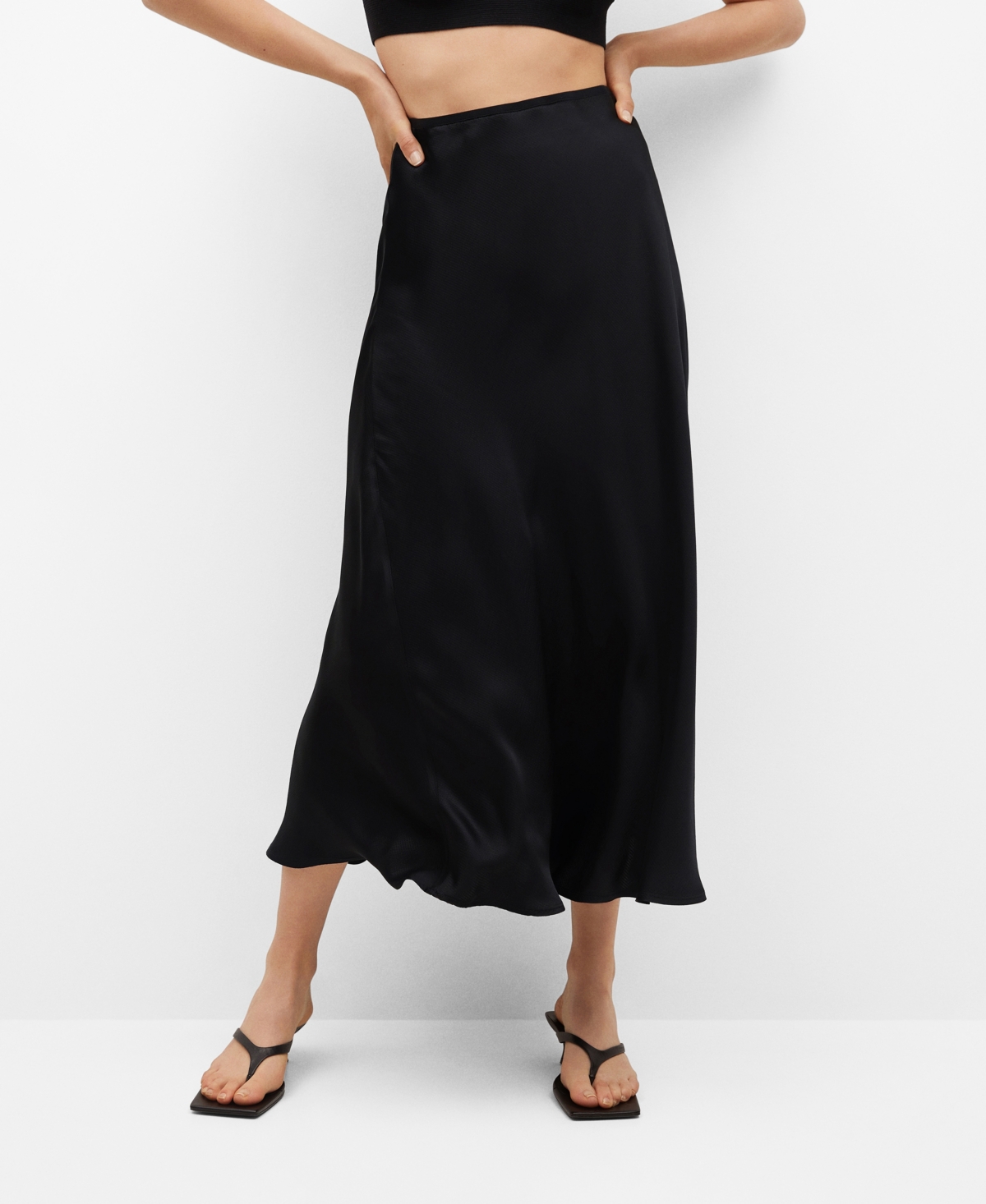 Satin midi store skirt mango