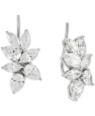 Arabella - Cubic Zirconia Cluster Ear Climbers in Sterling Silver