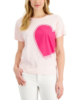 Crew-Neck Heart-Graphic T-Shirt