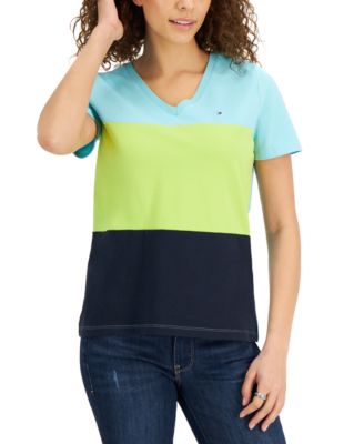 Tommy Hilfiger - Colorblocked V-Neck T-Shirt