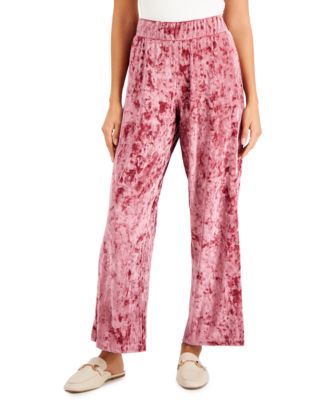 JM Collection - Petite Velvet Wide-Leg Pants