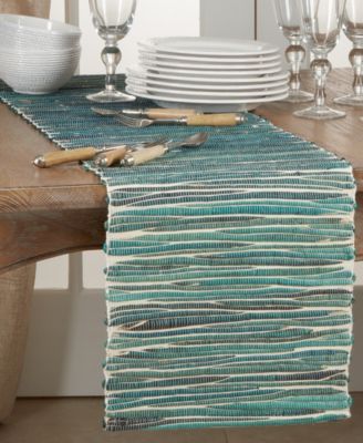 Table Runner with Water Hyacinth Design, 54" x 14"