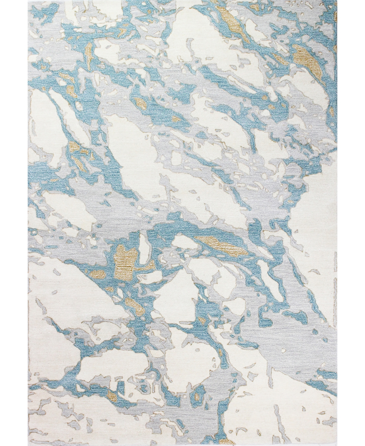 Bb Rugs Downtown HG383 8' 6in x 11' 6in Area Rug - Ivory, Aqua