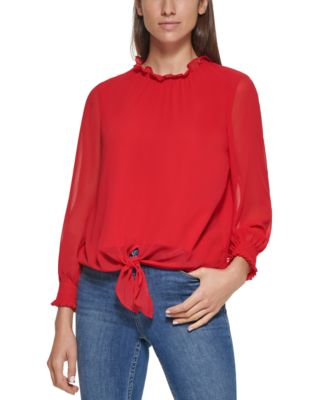 calvin klein red blouse