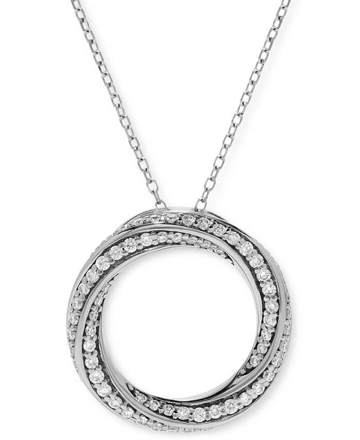 Macy's - Diamond Circle Pendant Necklace (3/8 ct. t.w.)