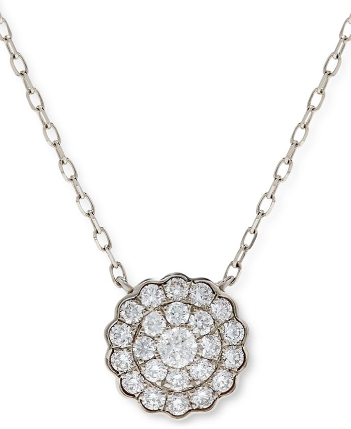 Macy's - Diamond Flower Cluster Pendant Necklace (1/2 ct. t.w.)