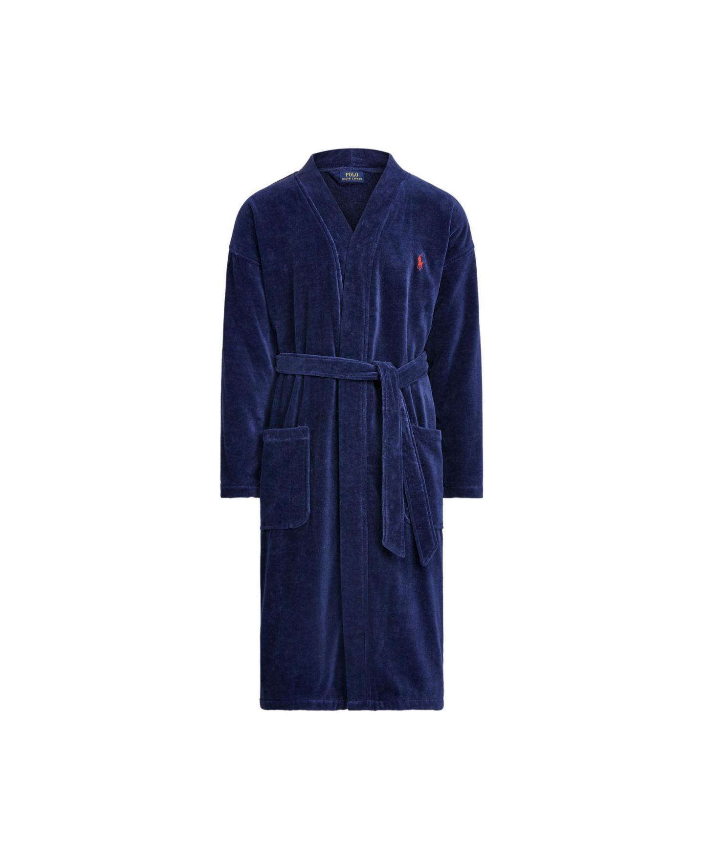 Халат Velour для мужчин, хлопок — Polo Ralph Lauren, цвет: Тёмно-синий — фото 1