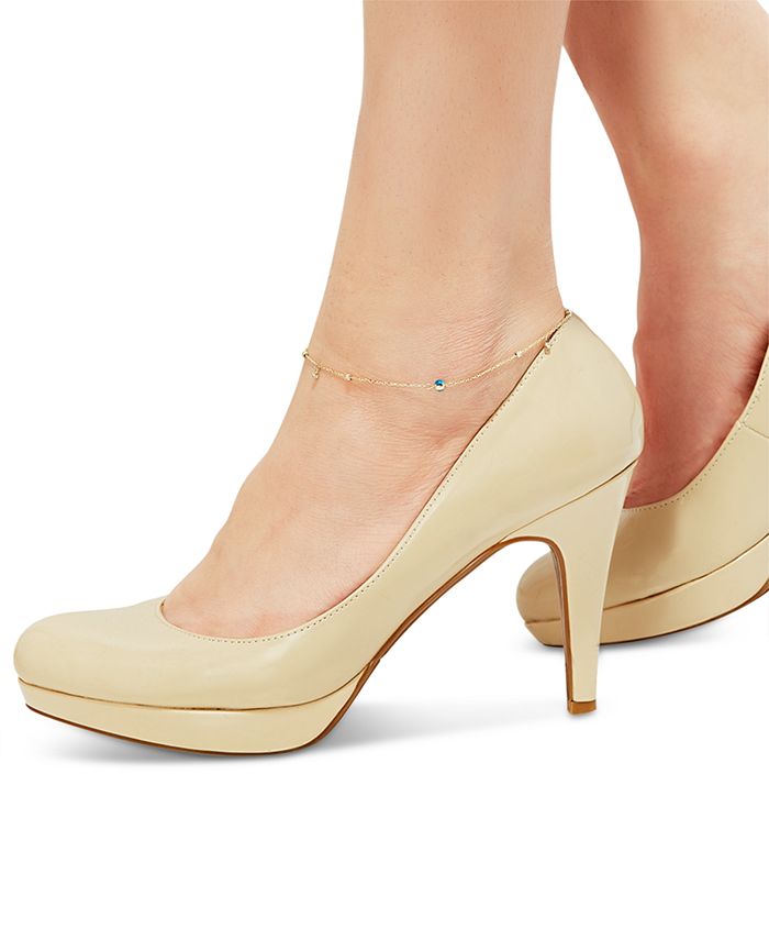 Macy's Evil Eye Glass Stone Ankle Bracelet in 10k Gold Macy's