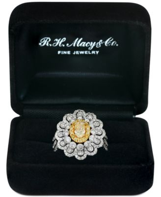 EFFY&reg; Yellow Diamond (7/8 ct. t.w.) & White Diamond (1-1/3 ct. t.w.) Ring in 18k Two-Tone Gold