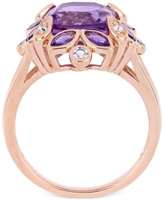 Amethyst (3 ct. t.w.) & White Topaz (1/5 ct. t.w.) Ring in 18k Rose Gold-Plated Sterling Silver