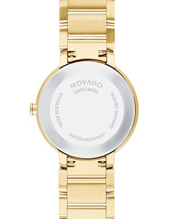 Movado - Sapphire Women's Swiss Diamond (1/20 ct. t.w.) Gold-Tone PVD Bracelet Watch 28mm