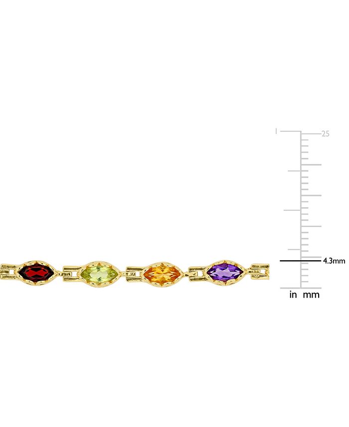 Macy's - Multi-Gemstone Marquise Bracelet (4-1/2 ct. t.w.) in 18k Gold-Plated Sterling Silver