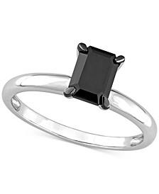 Black Diamond Emerald-Cut Solitaire Engagement Ring (1 ct. t.w.) in 14k White or Yellow Gold