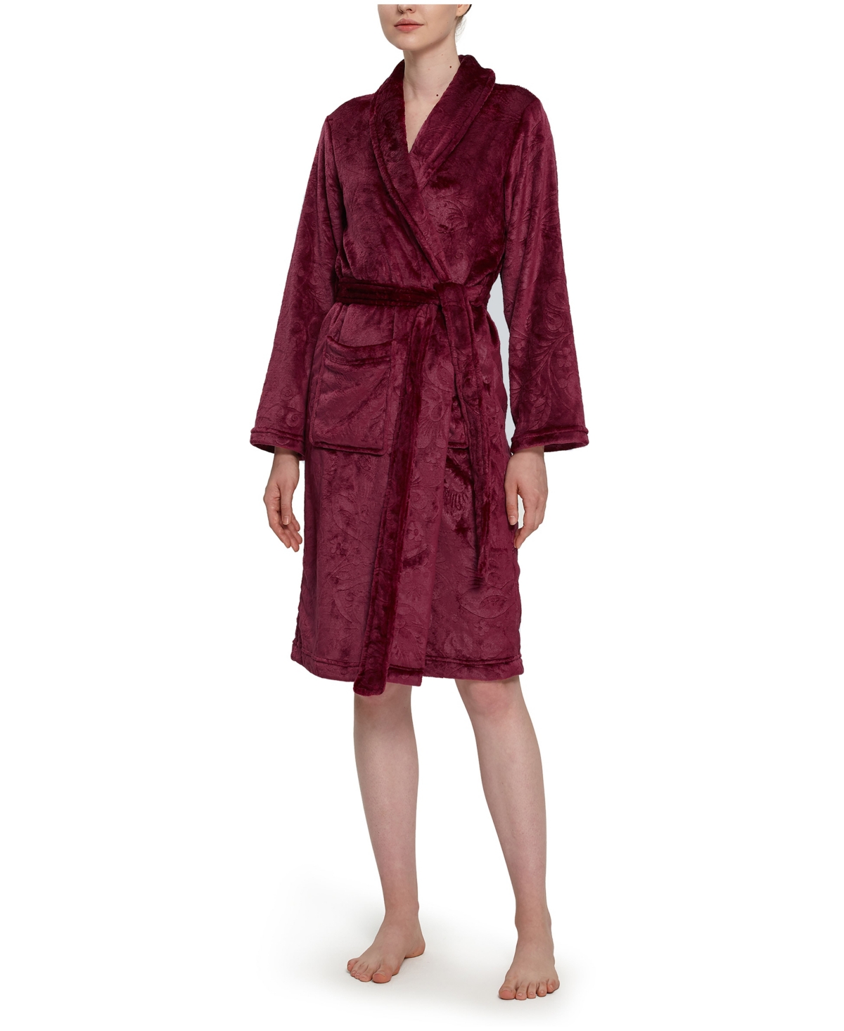 Berkshire Women's Velvetloft Floral Embossed Robe
